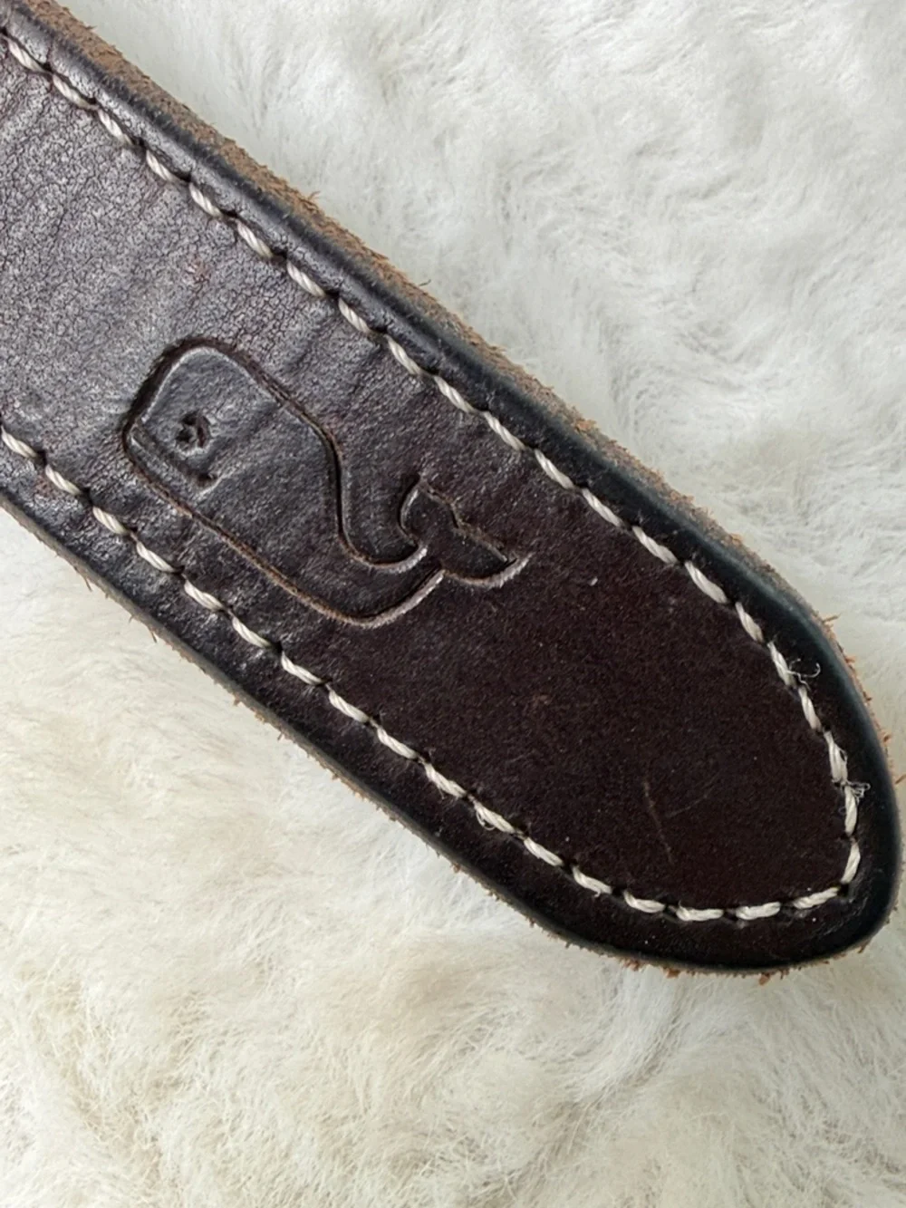 Vineyard Vines Brown Leather American Flag Web Belt Kids 30 Made USA Brass Buckl